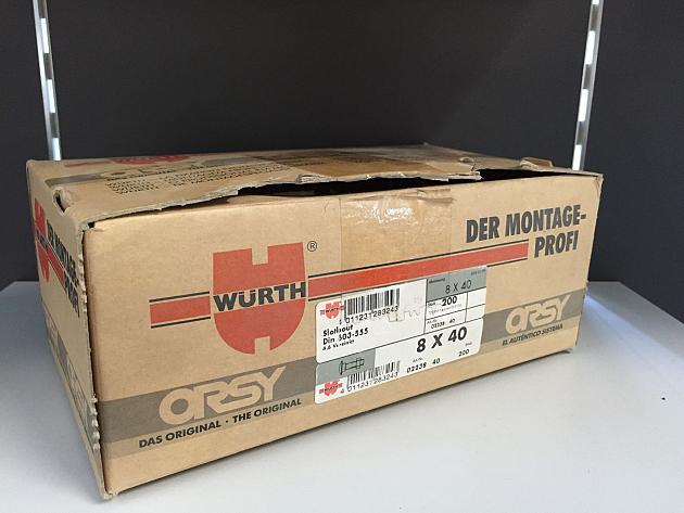 Wurth slotbout met moer m8x40