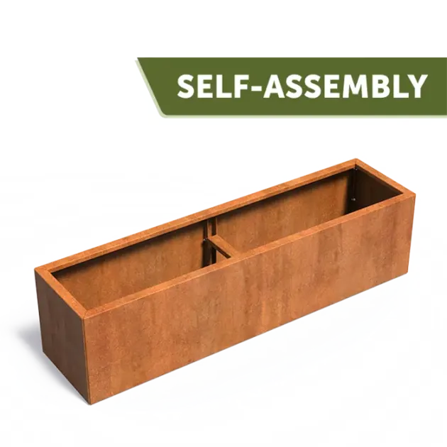 Plantenbak Carrez Connect zonder bodem cortenstaal 200x50x50 cm
