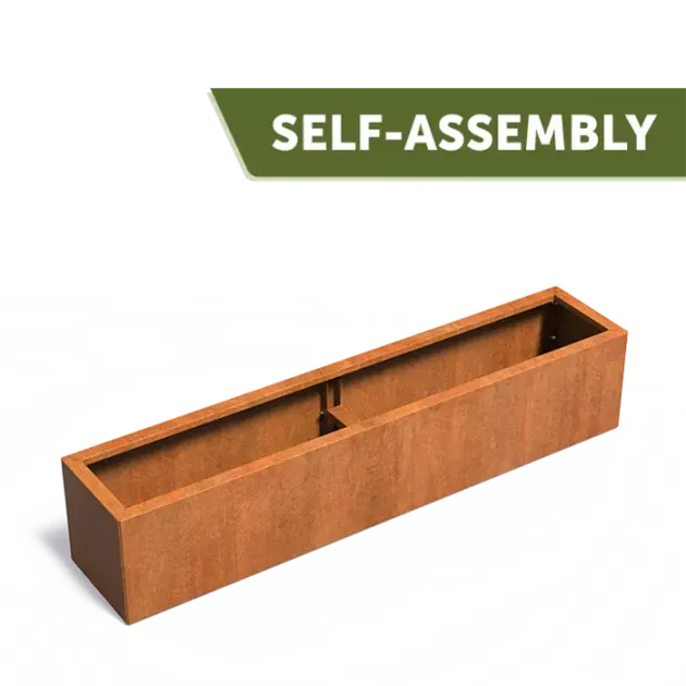 Plantenbak Carrez Connect zonder bodem cortenstaal 200x40x40 cm