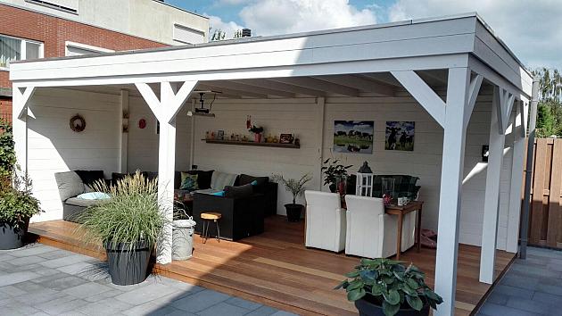 JWOODS Buitenverblijf 800x370 cm, Fijnbezaagd