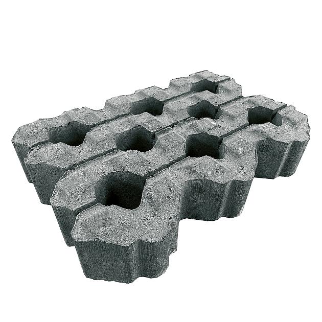 Grasbetontegel 40x60x12 cm Geprofileerd Antraciet