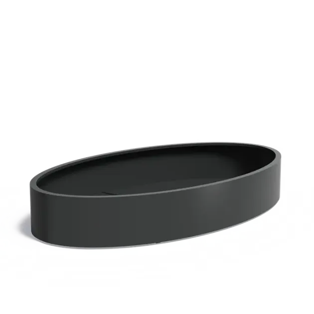 Plantenbak Ellipse met bodem aluminium 280x160x40 cm