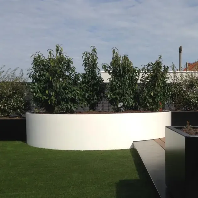 Plantenbak Ellipse met bodem aluminium 200x120x60 cm