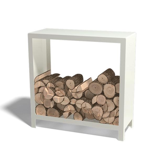 Houtopslag Indiana staal 100x40x100 cm wit (RAL9010)