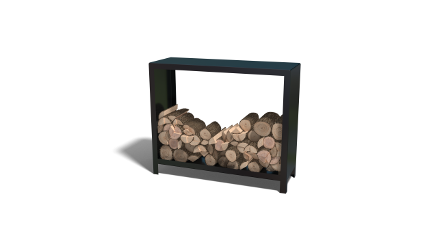 Houtopslag Indiana staal 120x40x100 cm zwart (RAL9005)