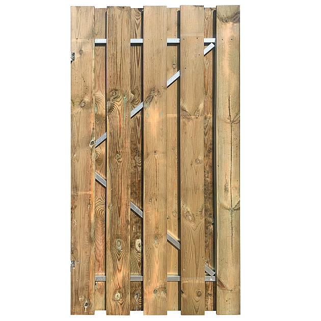 Grenen Privacy Tuindeur Recht op verstelbaar stalen frame 100x195 cm