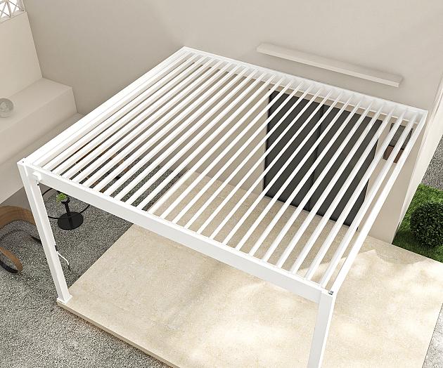 63902 shuttershade aluminium pergola 300x300x255cm white ral 9016 vrijstaand 429241