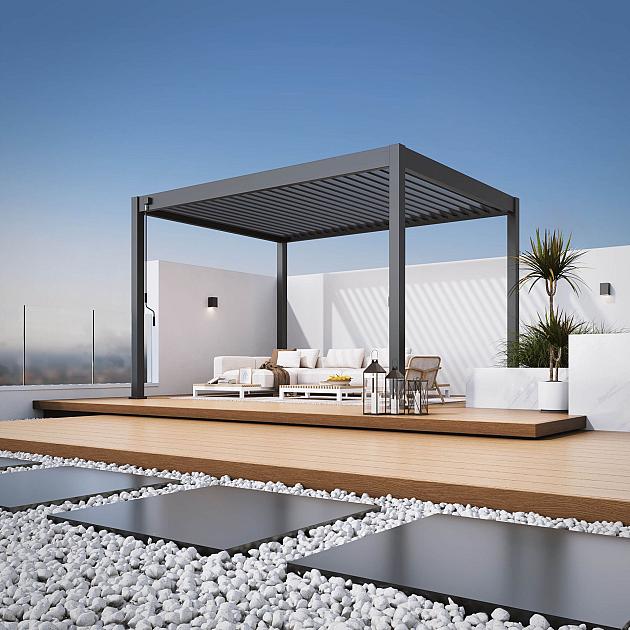 63903 shuttershade aluminium pergola 300x400x255cm charcoal ral 7015 vrijstaand 429719