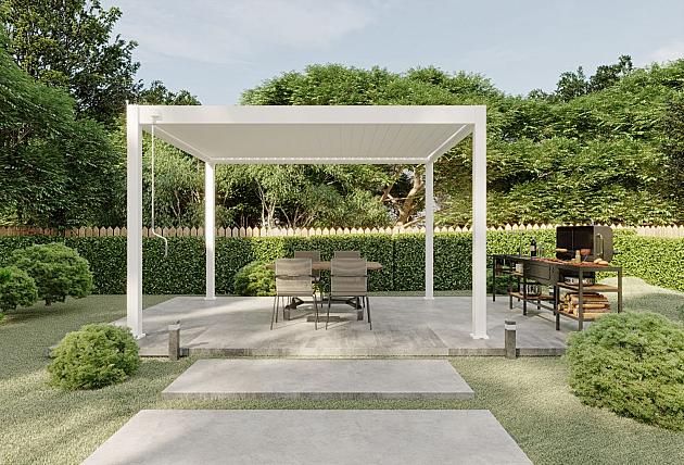 Shuttershade Aluminium Pergola 300x400x255cm White RAL 9016 Vrijstaand