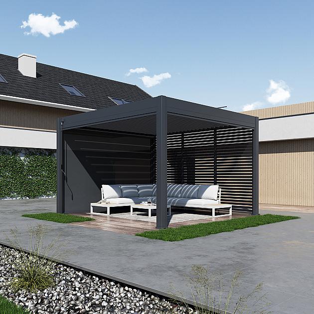 63905 shuttershade aluminium pergola 360x400x255cm charcoal ral 7015 vrijstaand 430936