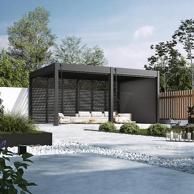 Shuttershade Aluminium Pergola 360x530x255cm Charcoal RAL 7015 Vrijstaand