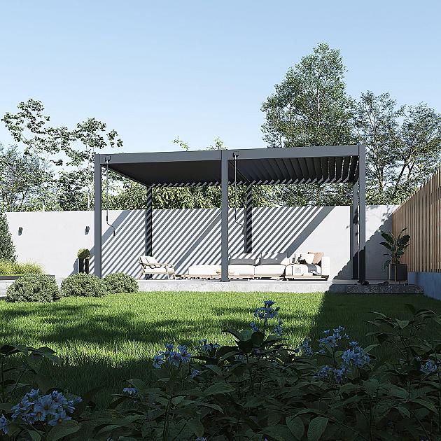 63907 shuttershade aluminium pergola 360x530x255cm charcoal ral 7015 vrijstaand 430948