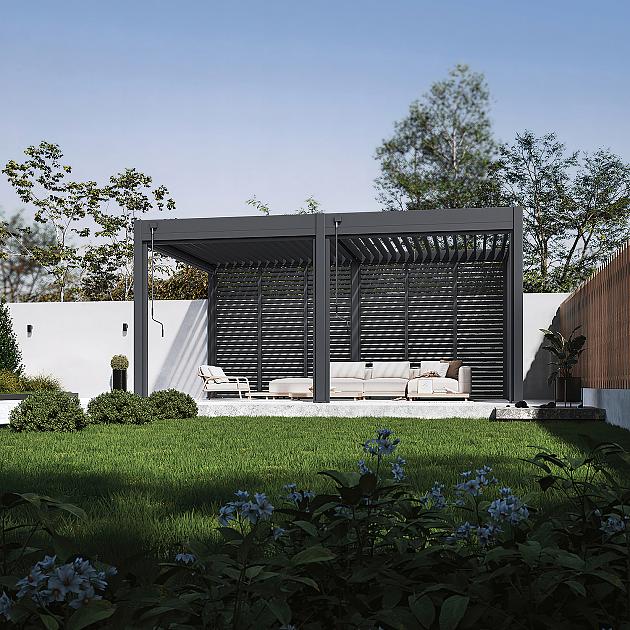 63907 shuttershade aluminium pergola 360x530x255cm charcoal ral 7015 vrijstaand 430949