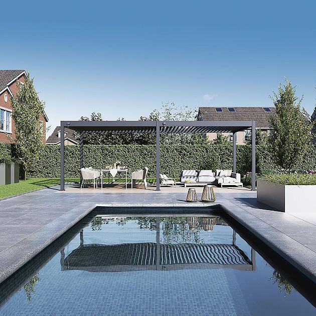 63909 shuttershade aluminium pergola 360x720x255cm charcoal ral 7015 vrijstaand 430959