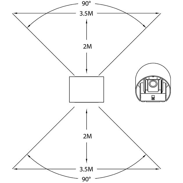 Outdoorpro+ Wandlamp Soito Afgerond Zwart Up/Down