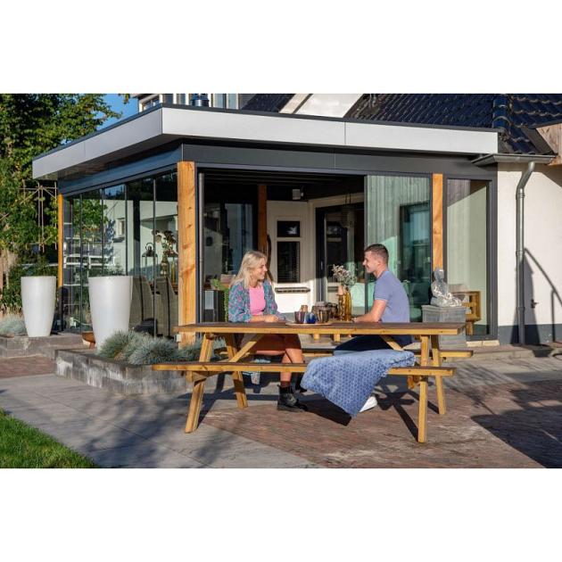 Glazen schuifwandset compleet 5-sporig zwart - inbouwhoogte 228-232 cm deurbreedte 104 cm/max 500 cm