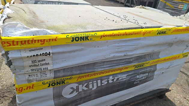 Restpartij Schagen: 17,24m2 H2O Comfort Square 60x60x4 cm Nero/Grey