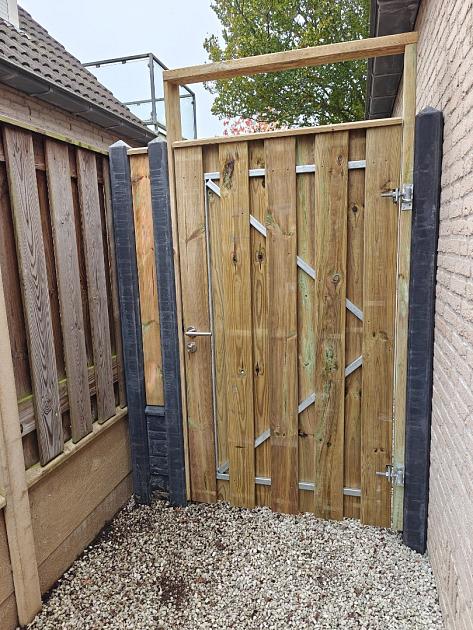 JWOODS Tuindeurkozijn Grenen met aanslaglat, max. 160 cm breed