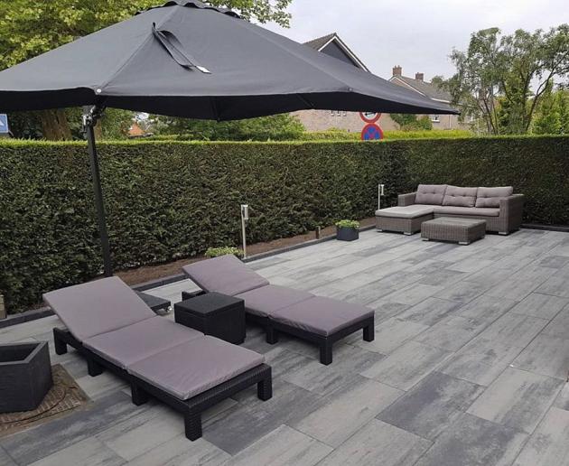 Patio Square 40x80x5 cm Nero/Grey