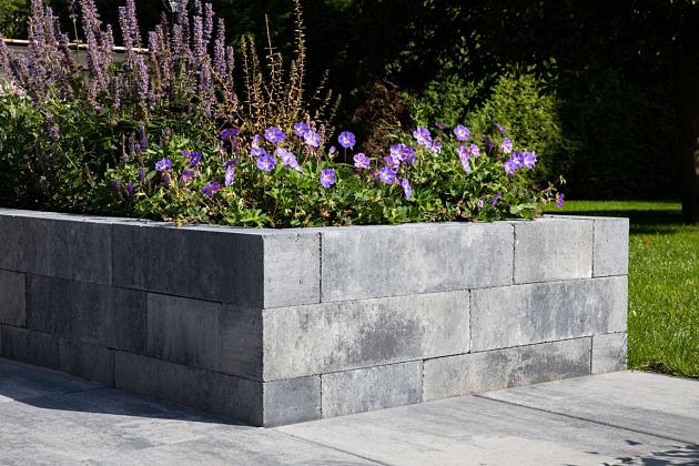 Linia Palissade 60x15x15 cm Strak Grijs/Antraciet gemeleerd