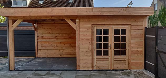 JWOODS Buitenverblijf 600x300cm incl. berging 300(b), Geschaafd met blokhutprofiel