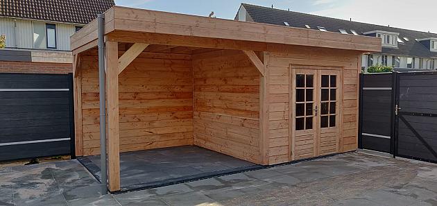 JWOODS Buitenverblijf 600x300cm incl. berging 300(b), Geschaafd met blokhutprofiel