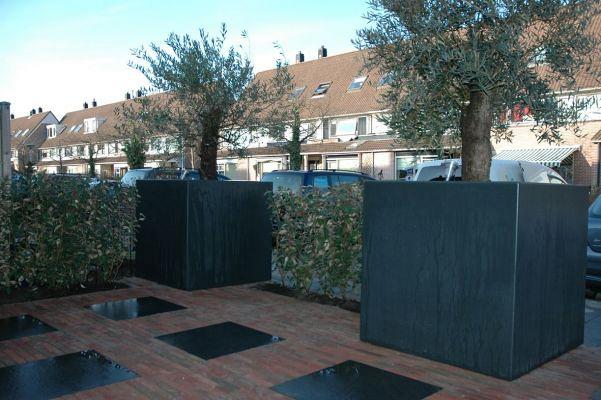 Plantenbak Carrez met bodem polyester 120x120x80 cm