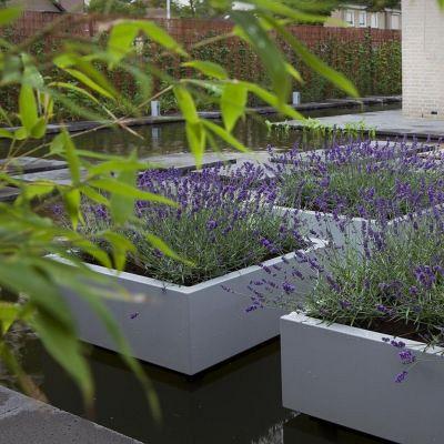 Plantenbak Carrez met bodem polyester 120x120x40 cm