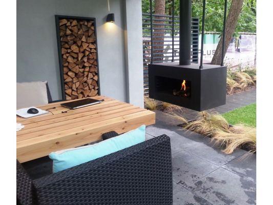 Houtopslag 200x40x43cm Zwart staal