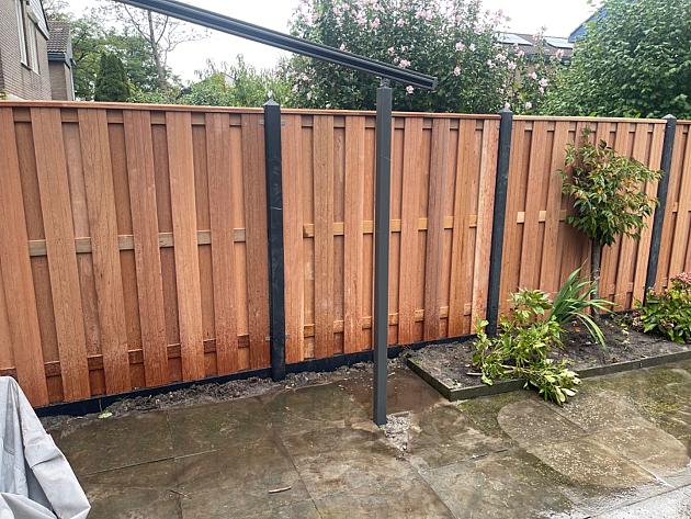 9246 hardhouten privacy tuinscherm 17 planks recht verticaal 180x180 cm tbv betonsysteem  405986