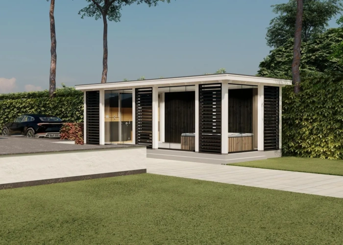 3629 buitenverblijf barcelona 8370x3810 mm wit  ver af