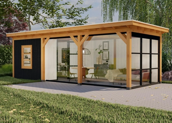 3682 buitenverblijf parijs l dakmaat 8560x3810mm staandermaat 8020x3270mm  rechterzijde