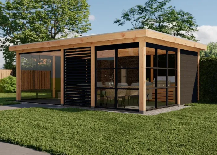 3641 buitenverblijf rome dakmaat 7510x5385 mm staandermaat 7020x4895 mm  rechterzijde