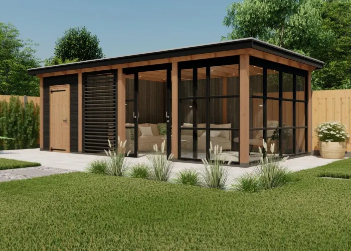 3628 buitenverblijf barcelona 7914x4299 mm douglas zwart rechterzijde