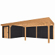 JWOODS Buitenverblijf 900x370cm incl. berging 200(b), Fijnbezaagd zweeds rabat zwart