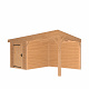 JWOODS Buitenverblijf 600x370cm incl. berging 200(b), Geschaafd met blokhutprofiel