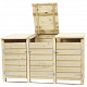 Containerkast triple 129x224,5x89 cm vurenhout
