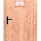 Douglas enkele 1-ruits deur inclusief kozijn, 90 x 201 cm., rechtsdraaiend, onbehandeld