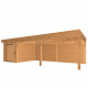 JWOODS Buitenverblijf 900x370cm incl. berging 200(b), Geschaafd met blokhutprofiel