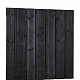 Douglas Tuinscherm 15-planks 180x180 cm, Fijnbezaagd Zwart Gedompeld