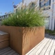 Plantenbak Carrez met bodem cortenstaal 200x200x40 cm