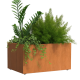 Cortenstaal vierkante plantenbak Miami 50x50x60 cm geen bodemplaat