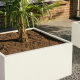 Stalen plantenbak - Vierkant - 100 x 100 x 80 cm - RAL9010 mat (wit) - Zonder bodemplaat