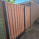 36164 red wood tuindeur geschaafd op stalen frame 100x195 cm 568438