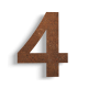 (Plak)huisnummer 4 cortenstaal 15 cm