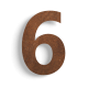 (Plak)huisnummer 6 cortenstaal 15 cm