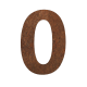 Huisnummer 0 cortenstaal 50 cm