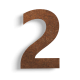 Huisnummer 2 cortenstaal 30 cm