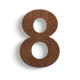 Huisnummer 8 cortenstaal 80 cm