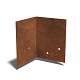Cortenstaal koppelplaat 90° klein 14,1x13x7 cm
